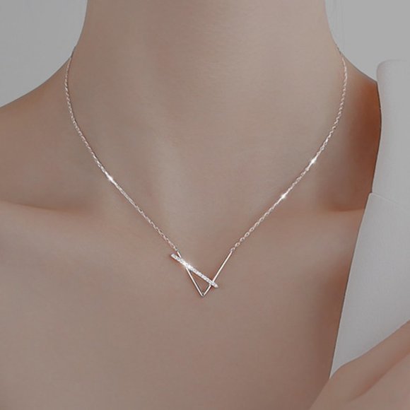 Jewelry - *NEW 925 Sterling Silver Diamond Spike Necklace